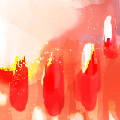 おひつじ座 16度のサビアンシンボル 「日の入りに踊っている妖精ブラウニー」のイラスト