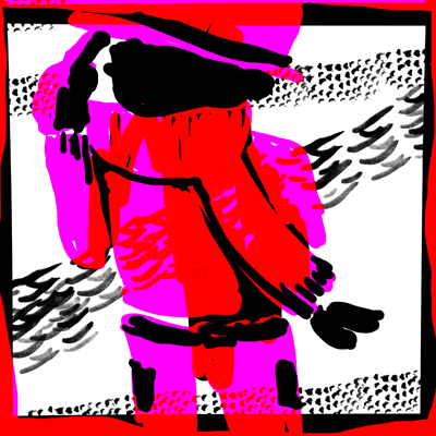 おうし座 15度のサビアンシンボル 「マフラーと粋なシルクハットを身につけた男」のイラスト