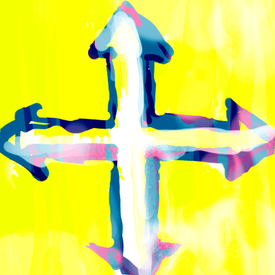 おとめ座 2度のサビアンシンボル 「掲げられた大きな白い十字架」のイラスト