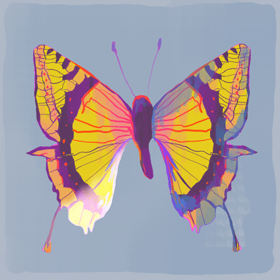 てんびん座 24度のサビアンシンボル 「蝶の左側にある３番目の羽」のイラスト