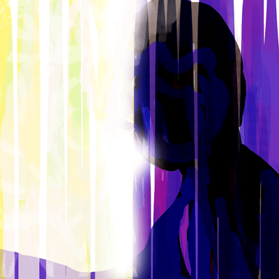 てんびん座 28度のサビアンシンボル 「明るくなる影響の最中にいる男」のイラスト
