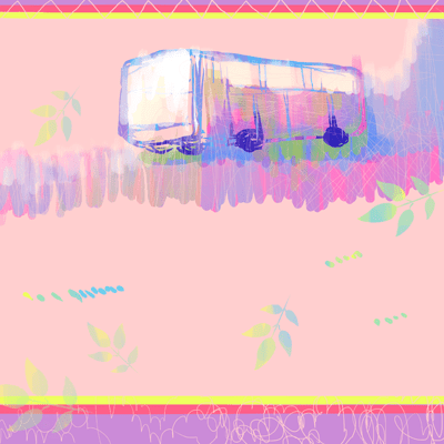 さそり座 1度のサビアンシンボル 「観光バス」のイラスト
