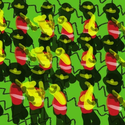 さそり座 27度のサビアンシンボル 「行進している軍楽隊」のイラスト
