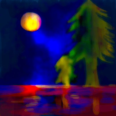 さそり座 8度のサビアンシンボル 「湖面を横ぎって輝く月」のイラスト