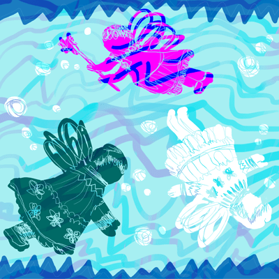 やぎ座 26度のサビアンシンボル 「水の妖精 」のイラスト