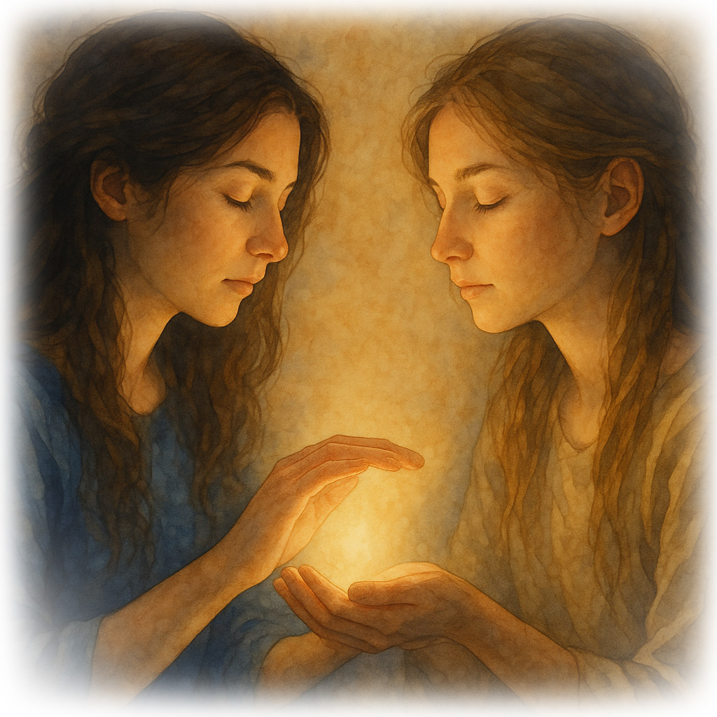 エネルギー伝授のイラスト