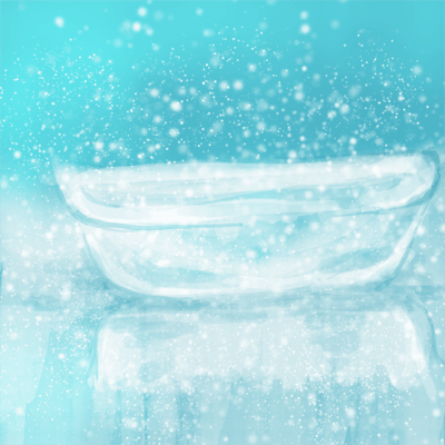 ふたご座 1度のサビアンシンボル 「静かな水に浮くガラス底ボート」のイラスト