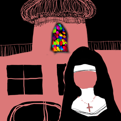 やぎ座 24度のサビアンシンボル 「修道院に入る女」のイラスト