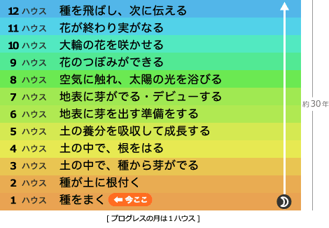 プログレスの月は1ハウスにあります