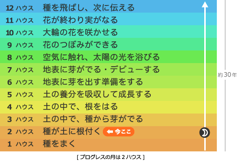 プログレスの月は2ハウスにあります