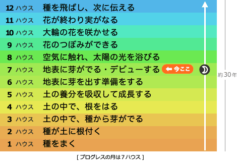 プログレスの月は7ハウスにあります