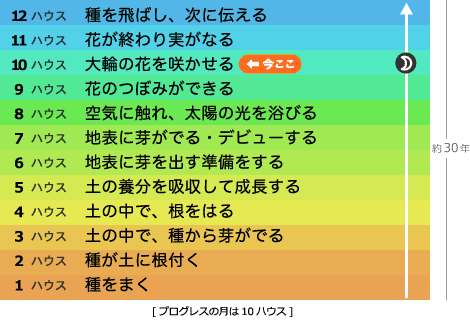 プログレスの月は10ハウスにあります